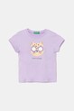 United Colors of Benetton t-shirt in cotone per bambini applique violetto 3096G10J8.P.Seasonal