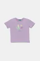 United Colors of Benetton t-shirt bawełniany dziecięcy nadruk fioletowy 3I1XG10I4.P.Seasonal
