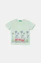 United Colors of Benetton tricou de bumbac pentru copii imprimeu turcoaz 3I1XG10I4.P.Seasonal