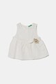 United Colors of Benetton top lniany dziecięcy okrągły beżowy 59Y6GQ02F.P.Seasonal