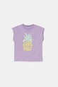 United Colors of Benetton tricou de bumbac pentru copii print violet 3JERC10PB.G.Seasonal