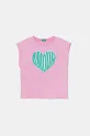 Dječja pamučna majica kratkih rukava United Colors of Benetton pamuk roza 3JERC10PB.G.Seasonal