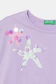 United Colors of Benetton gyerek pamut póló 3I1XC10P0.G.Seasonal lila SS25