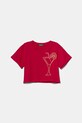 United Colors of Benetton t-shirt bawełniany dziecięcy aplikacja różowy 3SDLC10OX.G.Seasonal
