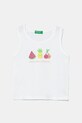 United Colors of Benetton top bawełniany dziecięcy nadruk biały 3I1XGH012.P.Seasonal