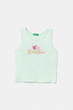 Pamučni dječji top United Colors of Benetton pamuk tirkizna 3I1XGH012.P.Seasonal