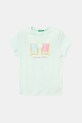 United Colors of Benetton tricou de bumbac pentru copii print turcoaz 3I1XG10JJ.P.Seasonal
