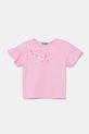 Dětské bavlněné tričko United Colors of Benetton kulatý růžová 38V4G10JI.P.Seasonal