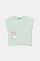 Παιδικό βαμβακερό μπλουζάκι United Colors of Benetton βαμβάκι πράσινο 3JERG10JC.P.Seasonal