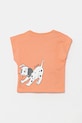 Девочка Детская хлопковая футболка United Colors of Benetton 3JERG10JC.P.Seasonal оранжевый