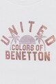Fete United Colors of Benetton top din bumbac pentru copii 3I1XCH01Z.G.Seasonal alb