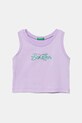 Detský bavlnený top United Colors of Benetton bavlna fialová 3I1XCH01Z.G.Seasonal