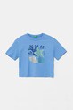 United Colors of Benetton tricou de bumbac pentru copii print albastru 35RYC10OZ.G.Seasonal