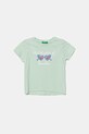 United Colors of Benetton tricou de bumbac pentru copii imprimeu verde 3I1XG10JB.P.Seasonal