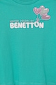 Fete United Colors of Benetton tricou de bumbac pentru copii 3I1XG10JB.P.Seasonal turcoaz