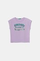 United Colors of Benetton tricou de bumbac pentru copii imprimeu violet 3I1XC10P1.G.Seasonal