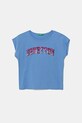 United Colors of Benetton t-shirt bawełniany dziecięcy aplikacja niebieski 3I1XC10P1.G.Seasonal