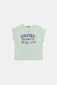 United Colors of Benetton t-shirt bawełniany dziecięcy aplikacja turkusowy 3I1XC10P1.G.Seasonal