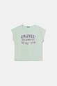 United Colors of Benetton tricou de bumbac pentru copii imprimeu turcoaz 3I1XC10P1.G.Seasonal