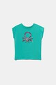 United Colors of Benetton t-shirt bawełniany dziecięcy aplikacja turkusowy 3I1XC10P1.G.Seasonal
