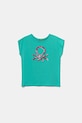 United Colors of Benetton t-shirt bawełniany dziecięcy aplikacja turkusowy 3I1XC10P1.G.Seasonal