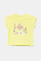 Pamučna majica kratkih rukava za bebe United Colors of Benetton Planet friendly zlatna 3I1XA106A.G.W.Seasonal