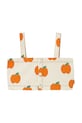 Tinycottons top bawełniany dziecięcy APPLES CROP TOP wzorzyste beżowy SS25.215
