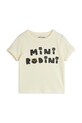 Детская хлопковая футболка Mini Rodini Mini Rodini Cats 2512010611 бежевый SS25