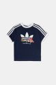 Детская хлопковая футболка adidas Originals JD0389 тёмно-синий SS25