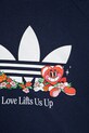 Дитяча бавовняна футболка adidas Originals темно-синій JD0389