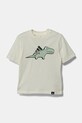adidas tricou de bumbac pentru copii JD3437 bej SS25