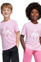 adidas tricou de bumbac pentru copii print roz JI6680