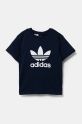 adidas Originals tricou de bumbac pentru copii IY7417 bleumarin SS25