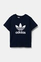 adidas Originals tricou de bumbac pentru copii IY7417 bleumarin SS25
