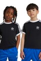 Παιδικό βαμβακερό μπλουζάκι adidas Originals απλικέ μαύρο IY2389