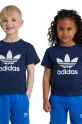 adidas Originals tricou de bumbac pentru copii print bleumarin IY2382