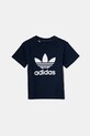 Дитяча бавовняна футболка adidas Originals IY2382 темно-синій SS25