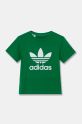 Детская хлопковая футболка adidas Originals IY4013 зелёный SS25