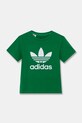 Dječja pamučna majica kratkih rukava adidas Originals IY4013 zelena SS25