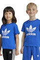 Детская хлопковая футболка adidas Originals хлопок голубой IY2376