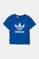 Детская хлопковая футболка adidas Originals IY2376 голубой SS25