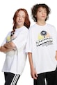 adidas Originals tricou de bumbac pentru copii print alb JD0371