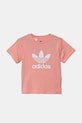 Dječja pamučna majica kratkih rukava adidas Originals JC9188 narančasta SS25