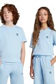 Дитяча бавовняна футболка adidas Originals аплікація блакитний JC8419