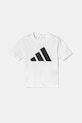 adidas tricou de bumbac pentru copii JC9720 alb SS25