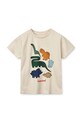 Detské bavlnené tričko Liewood Apia Placement Shortsleeve T-shirt LW19844 béžová SS25