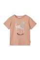 Liewood t-shirt bawełniany dziecięcy Apia Placement Shortsleeve T-shirt nadruk pomarańczowy LW19844
