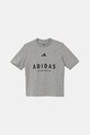 Παιδικό βαμβακερό μπλουζάκι adidas JC7641 γκρί SS25