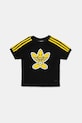 adidas Originals tricou de bumbac pentru copii JD0456 negru SS25