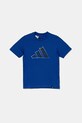 adidas tricou de bumbac pentru copii JI6670 albastru SS25